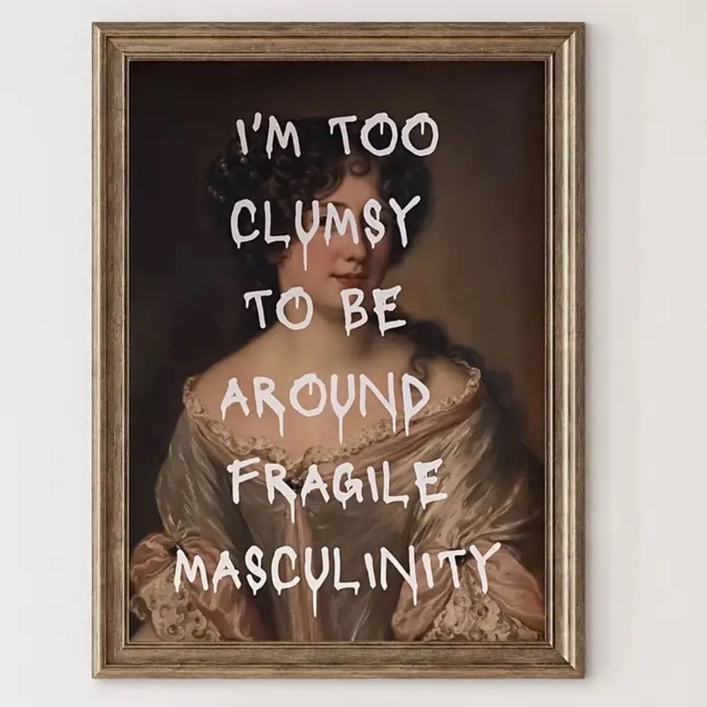 “Clumsy Around Fragile Masculinity" Canvas Print Wall Art